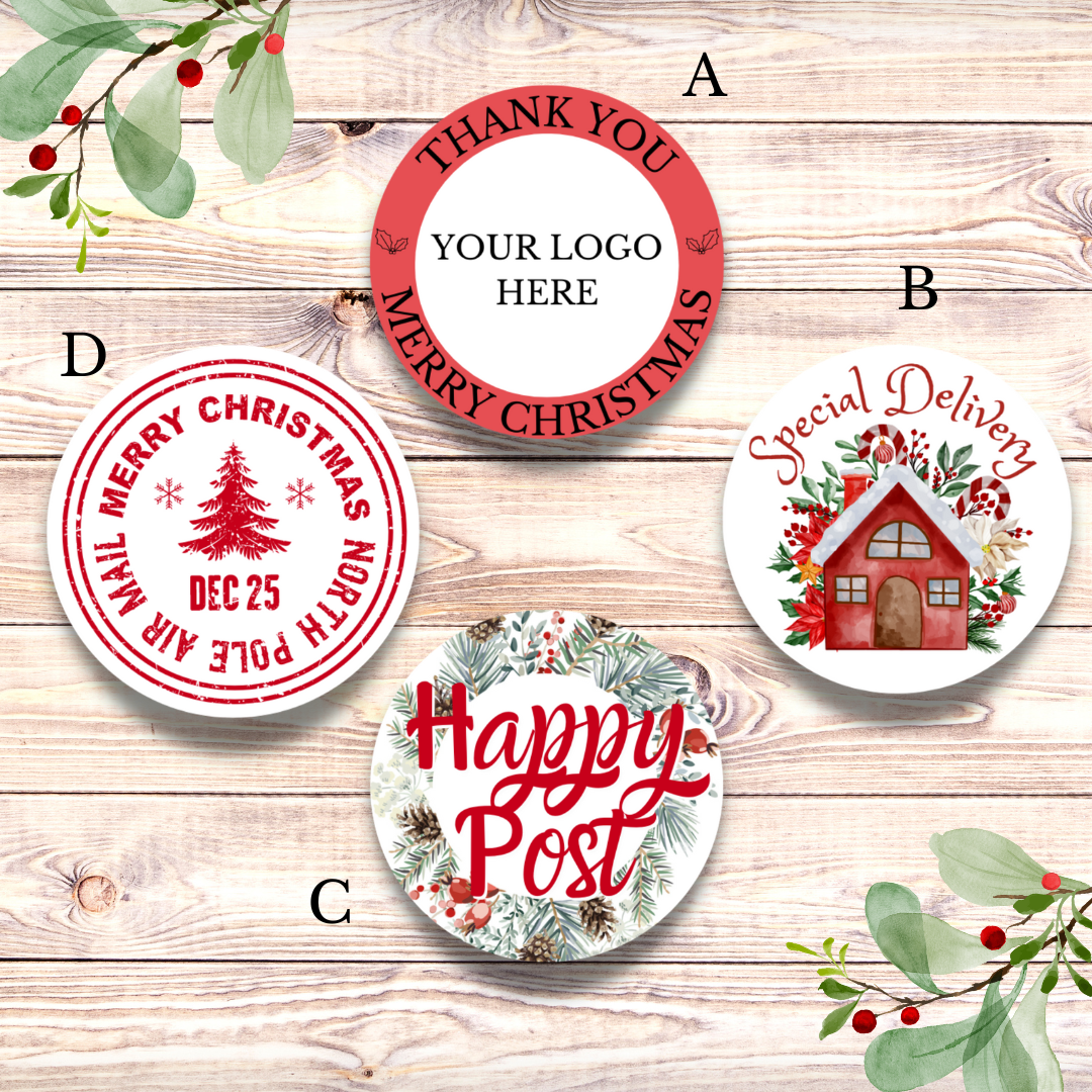 Round Christmas Stickers